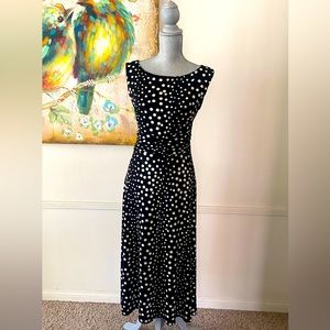 JESSICA HOWARD CLASSIC FLATTERING SLEEVELESS POLKA-DOT MIDI DRESS SIZE 10🌟EUC🌟